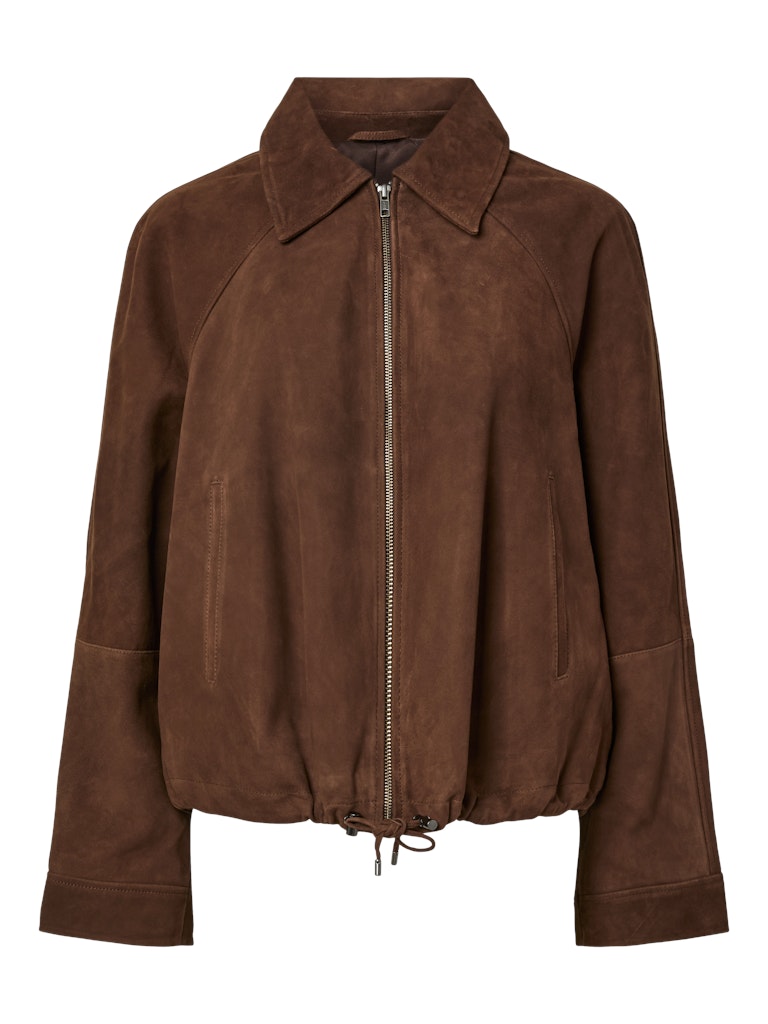 "YASNOEAL" Suede Leather Bomber Jacket