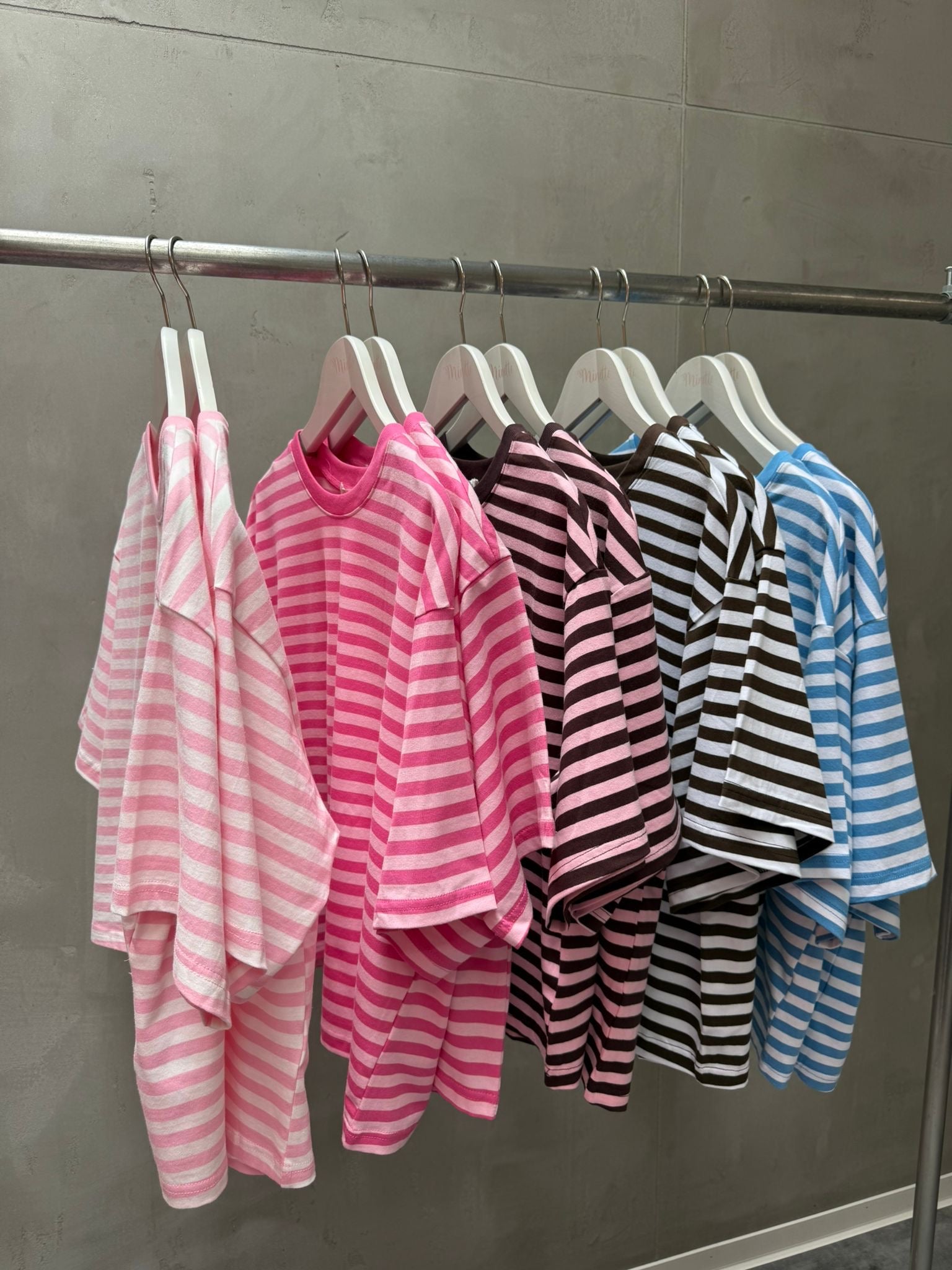 Minette Boxy Striped Tee braun-weiss