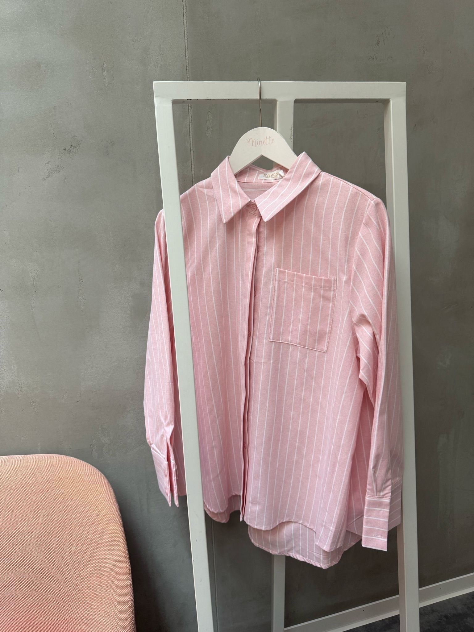 Minette Streifenhemd pink-weiss