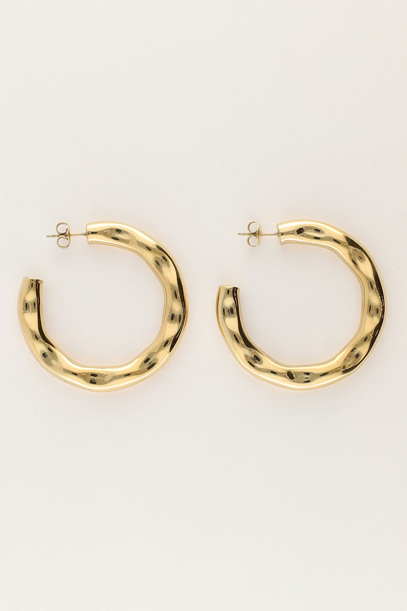 My Jewellery Statement-Creolen "gehämmert" gold