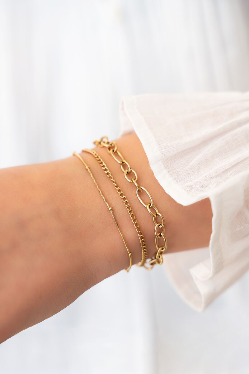 My Jewellery Armband dreischichtige Kugeln gold