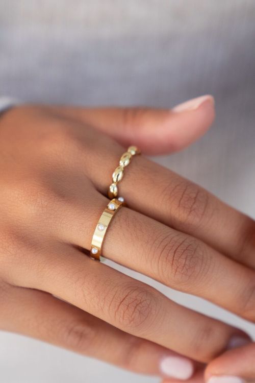 My Jewellery Ring mit kleinen Perlen gold