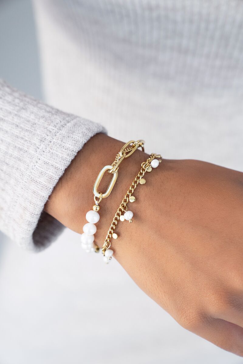 My Jewellery Armband mit kleinen Münzen und Süßwasserperlen
