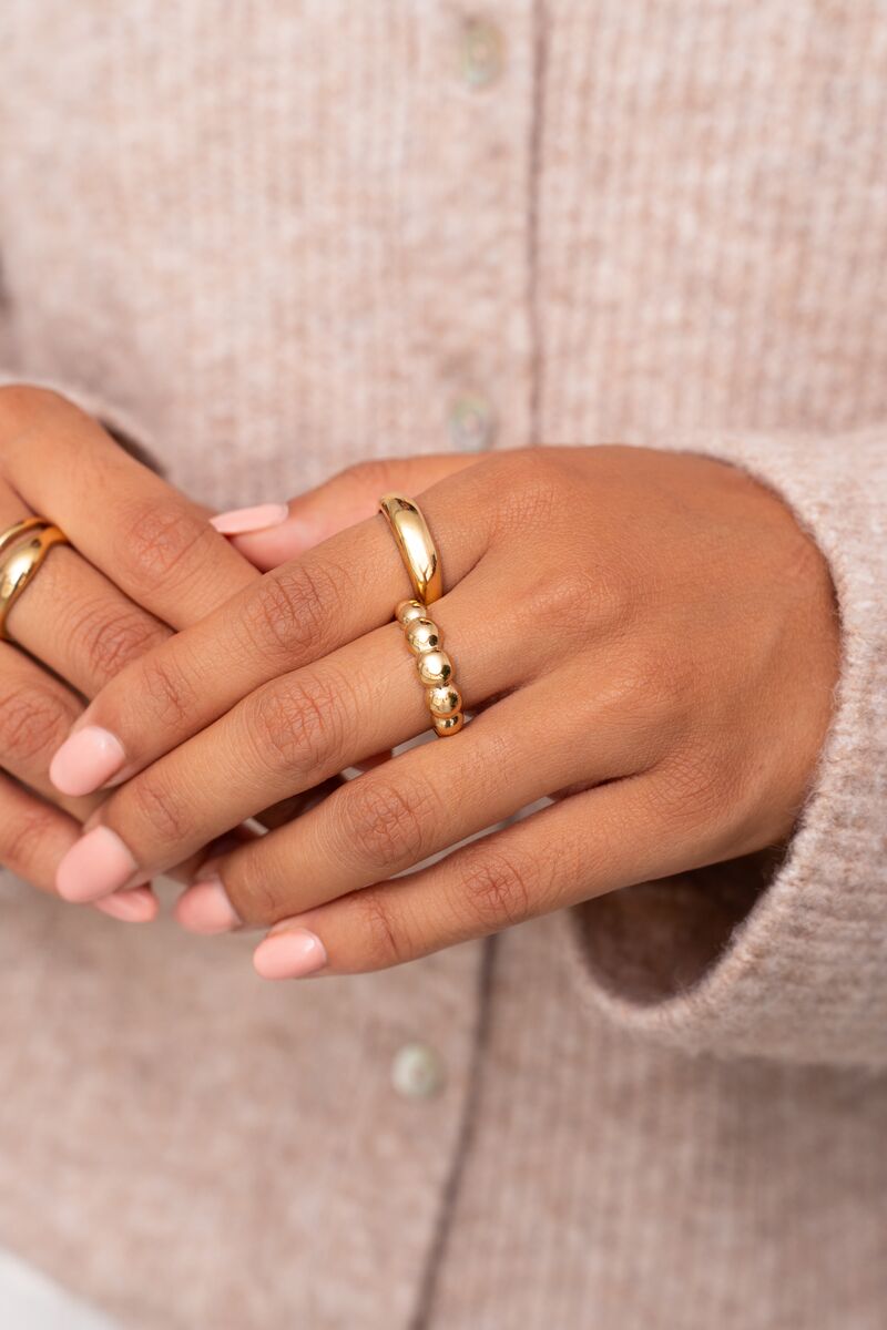 My Jewellery Bold Ring mit Stahlperlen gold