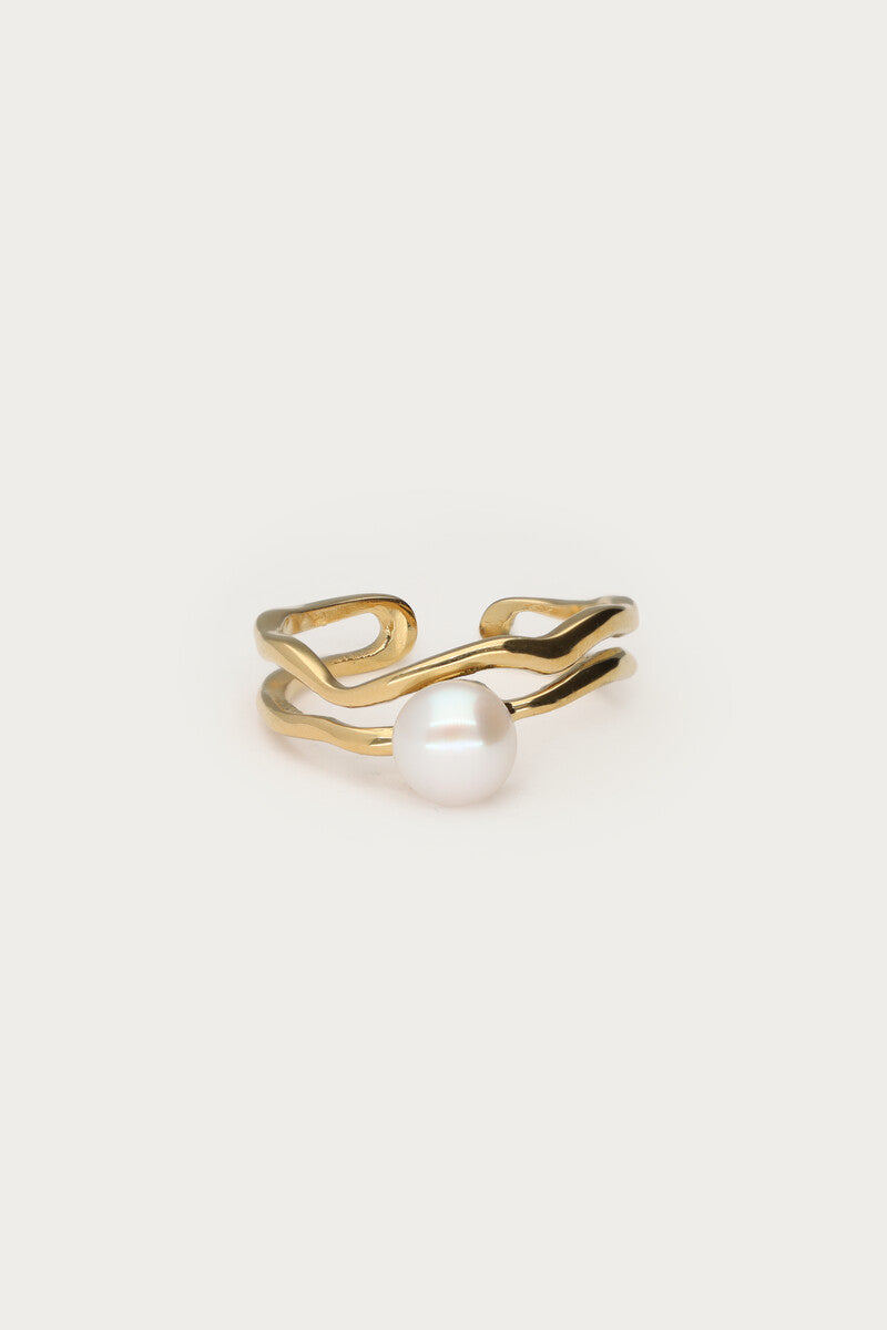 My Jewellery Bold Ring mit Welle und Süßwasserperle