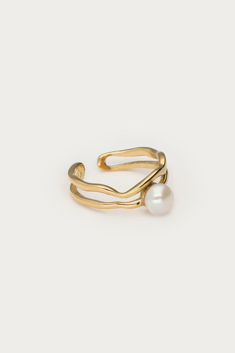 My Jewellery Bold Ring mit Welle und Süßwasserperle
