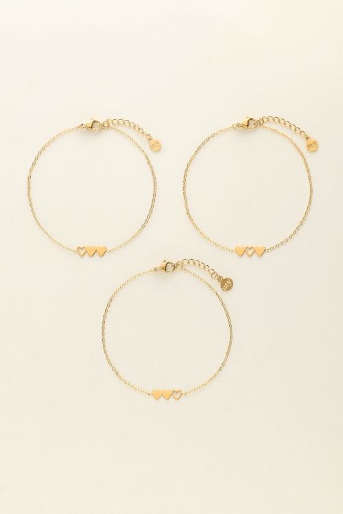 My Jewellery Armbänder Set drei Herzen gold