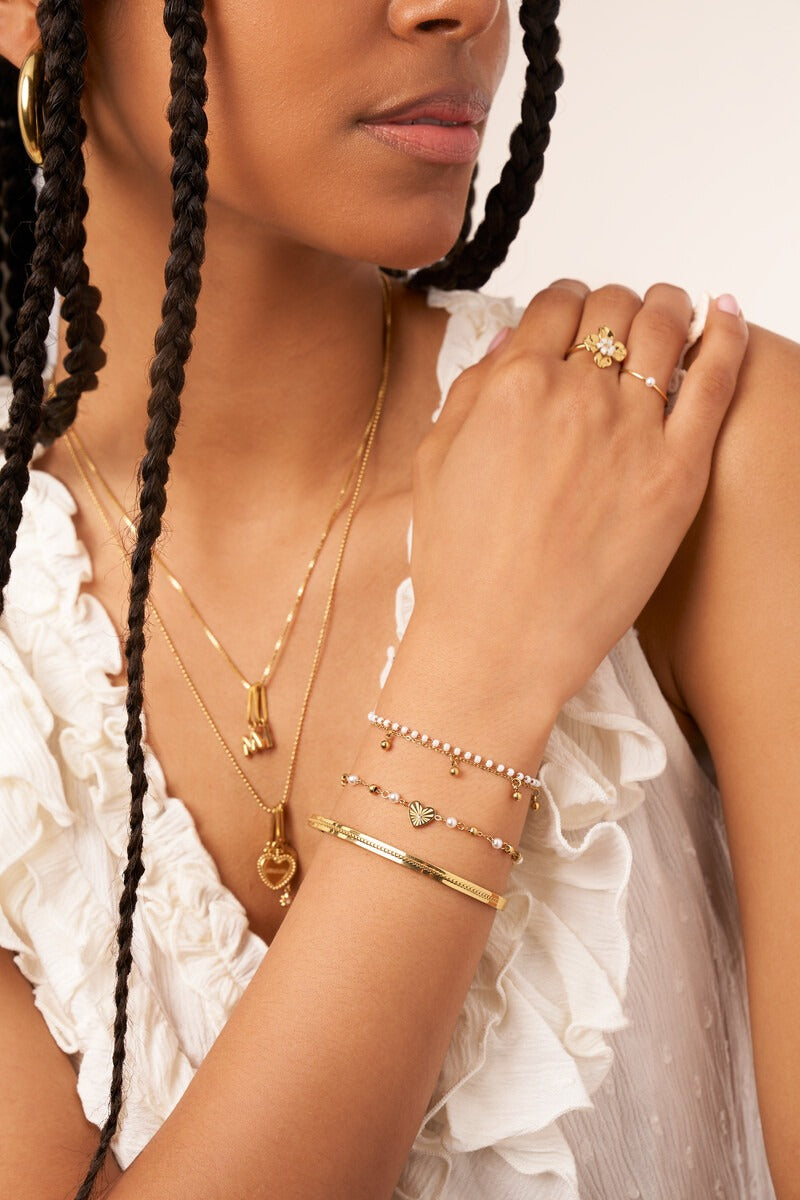 My Jewellery Armband mit Herzchen und Kunstperlen