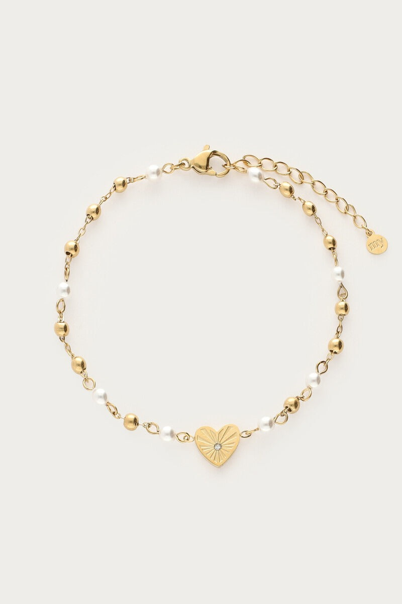 My Jewellery Armband mit Herzchen und Kunstperlen