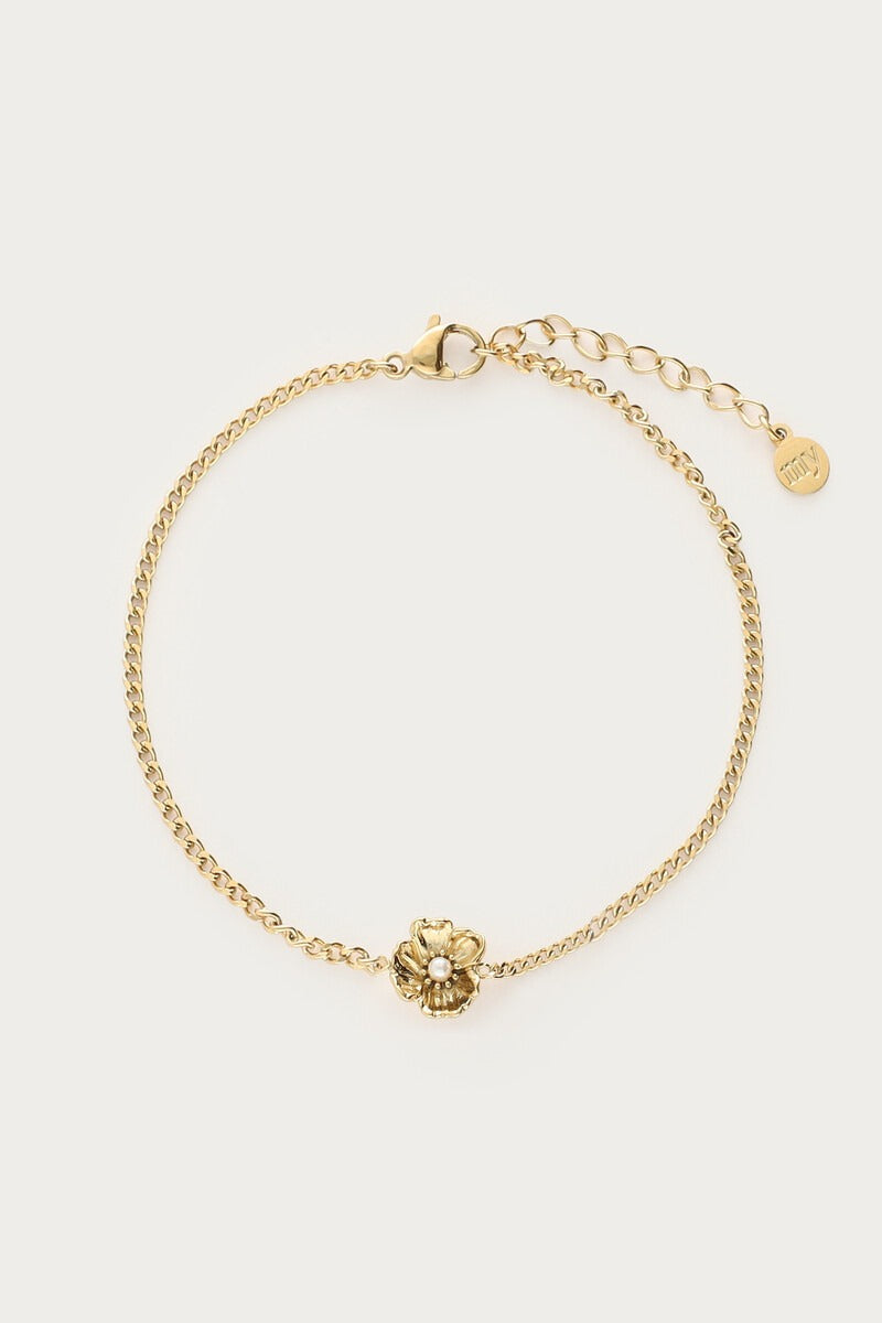 My Jewellery Armband mit Ranunkelblüte und Kunstperlen