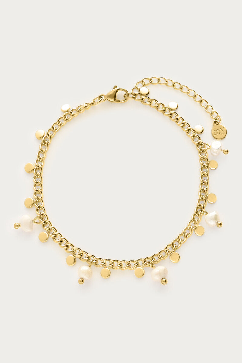 My Jewellery Armband mit kleinen Münzen und Süßwasserperlen