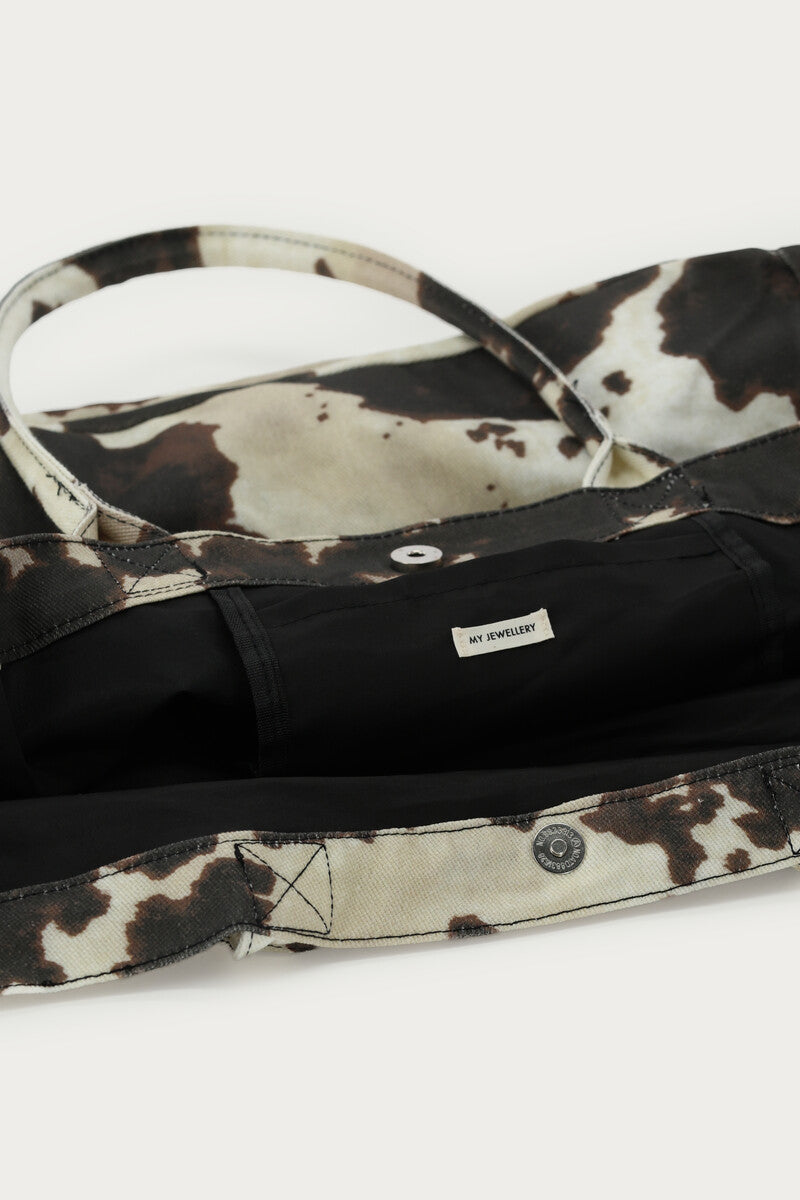 My Jewellery Brauner Shopper mit Kuhflecken-Muster