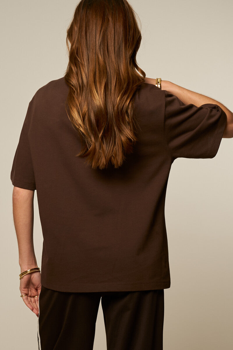 My Jewellery Dunkelbraunes Oversize Basic-T-Shirt