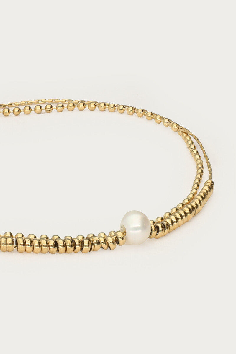 My Jewellery Doppeltes Armband mit Kunstperlen & Naturperle