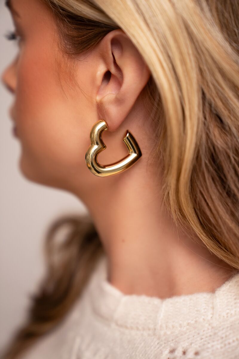 My Jewellery Statement-Ohrringe mittelgroßes Herz gold