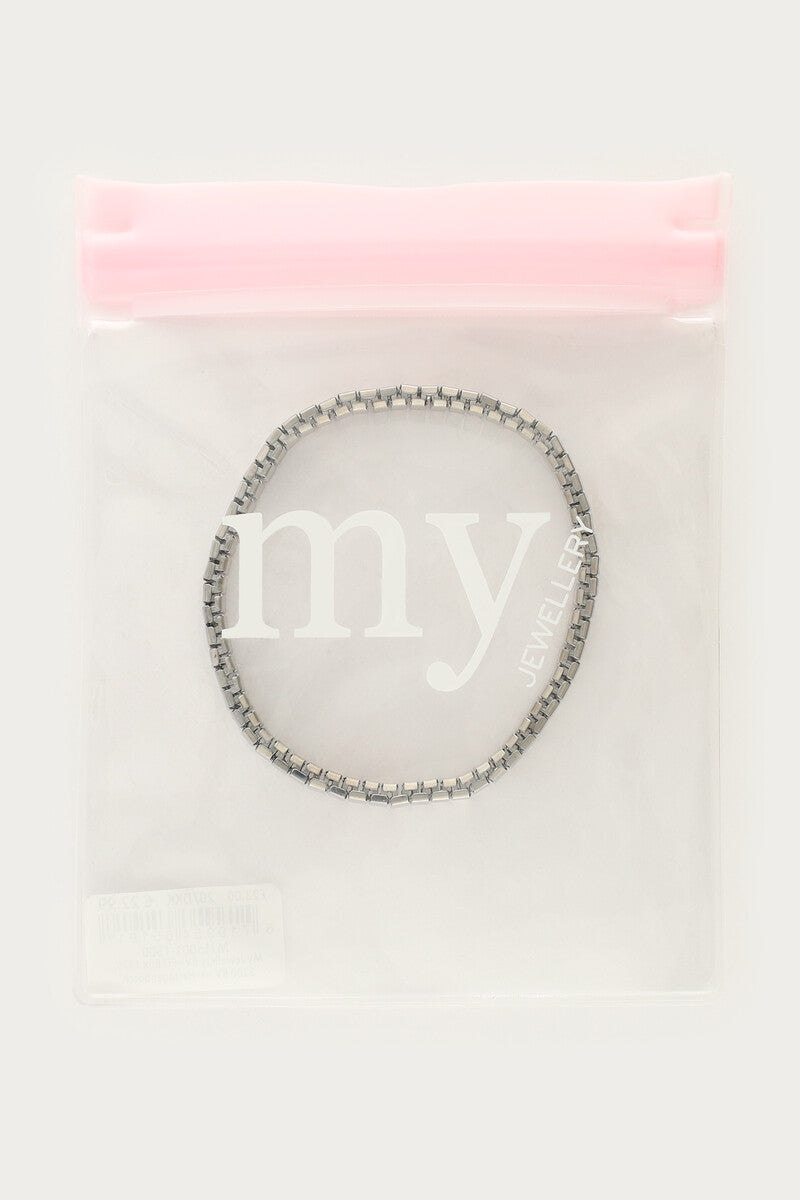 My Jewellery Elastisches Armband mit Streifen klein silber