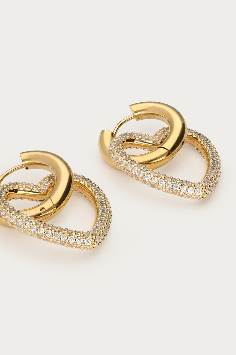 My Jewellery Midnight Creolen mit Herz und Strasssteinen