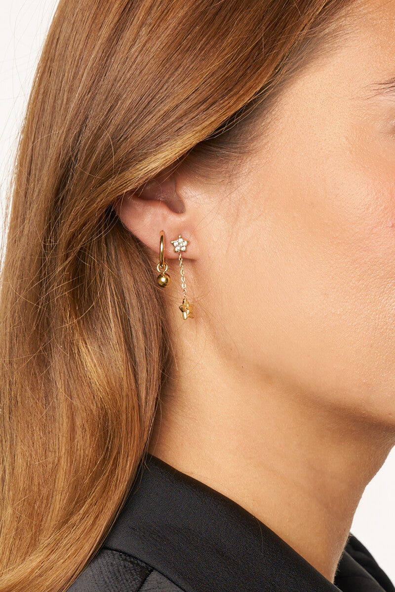 My Jewellery Minimalistische Ohrringe mit Doppelstern gold