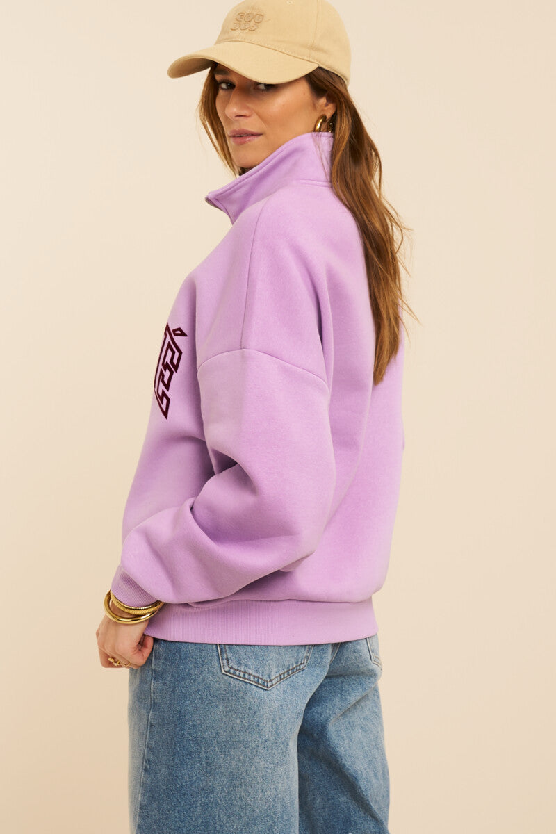 My Jewellery Lila Sweatshirt mit Reißverschluss "Le cafe paris" lila