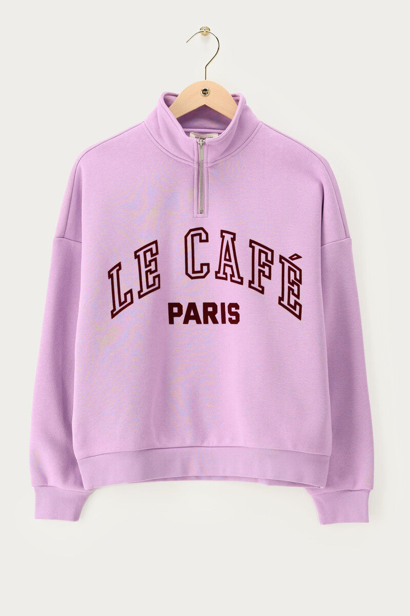 My Jewellery Lila Sweatshirt mit Reißverschluss "Le cafe paris" lila