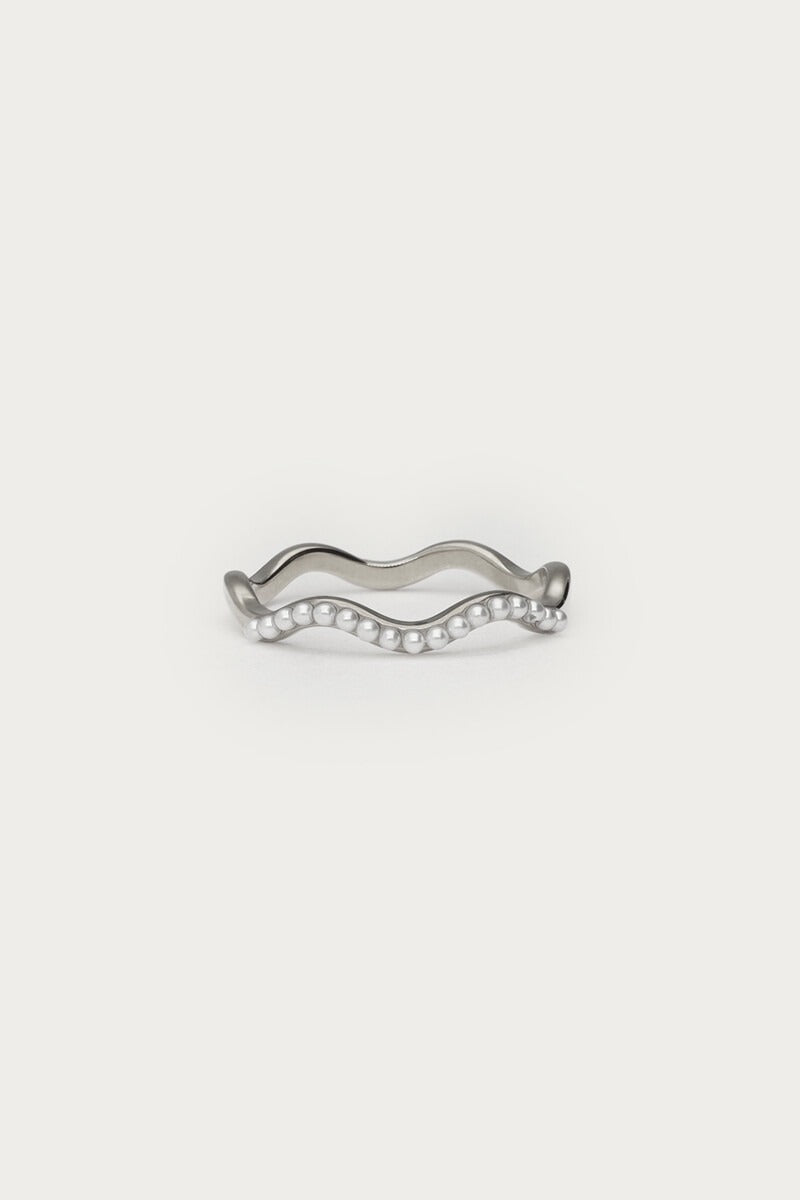 My Jewellery Ring mit Kunstperlen im Swirl-Design silber