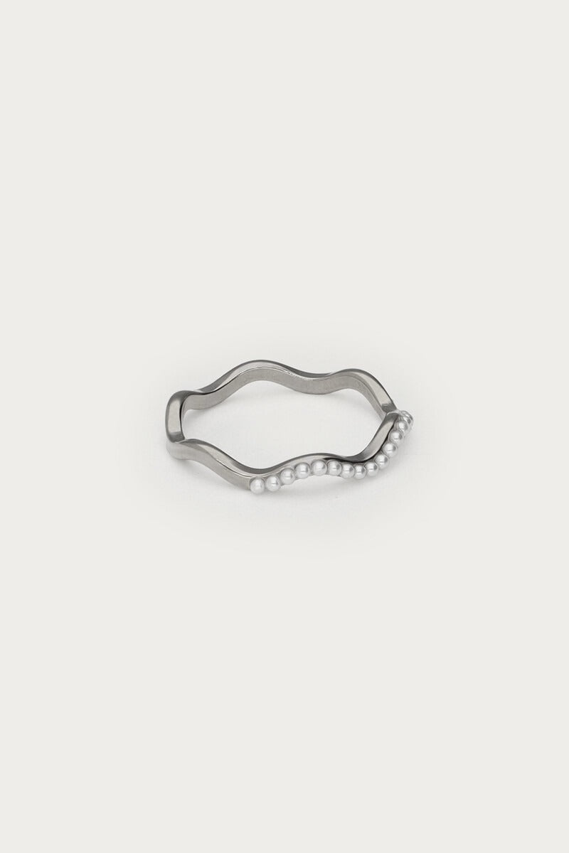 My Jewellery Ring mit Kunstperlen im Swirl-Design silber