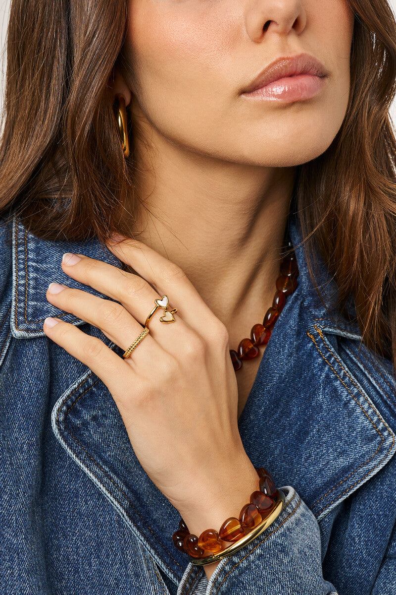 My Jewellery Ring mit zwei Perlmutt-Herzen