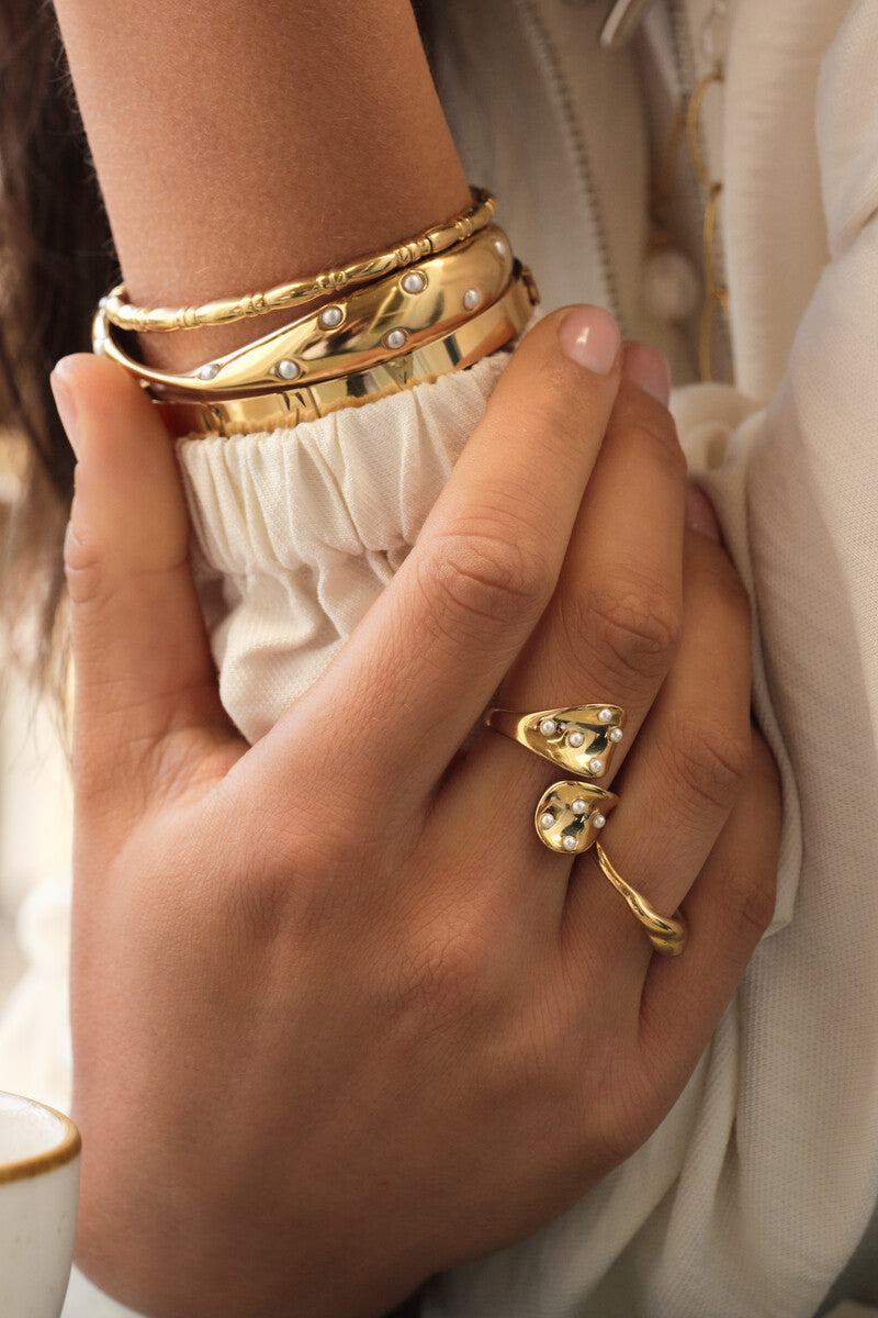 My Jewellery Bold Armreif mit Drehung und Kunstperlen