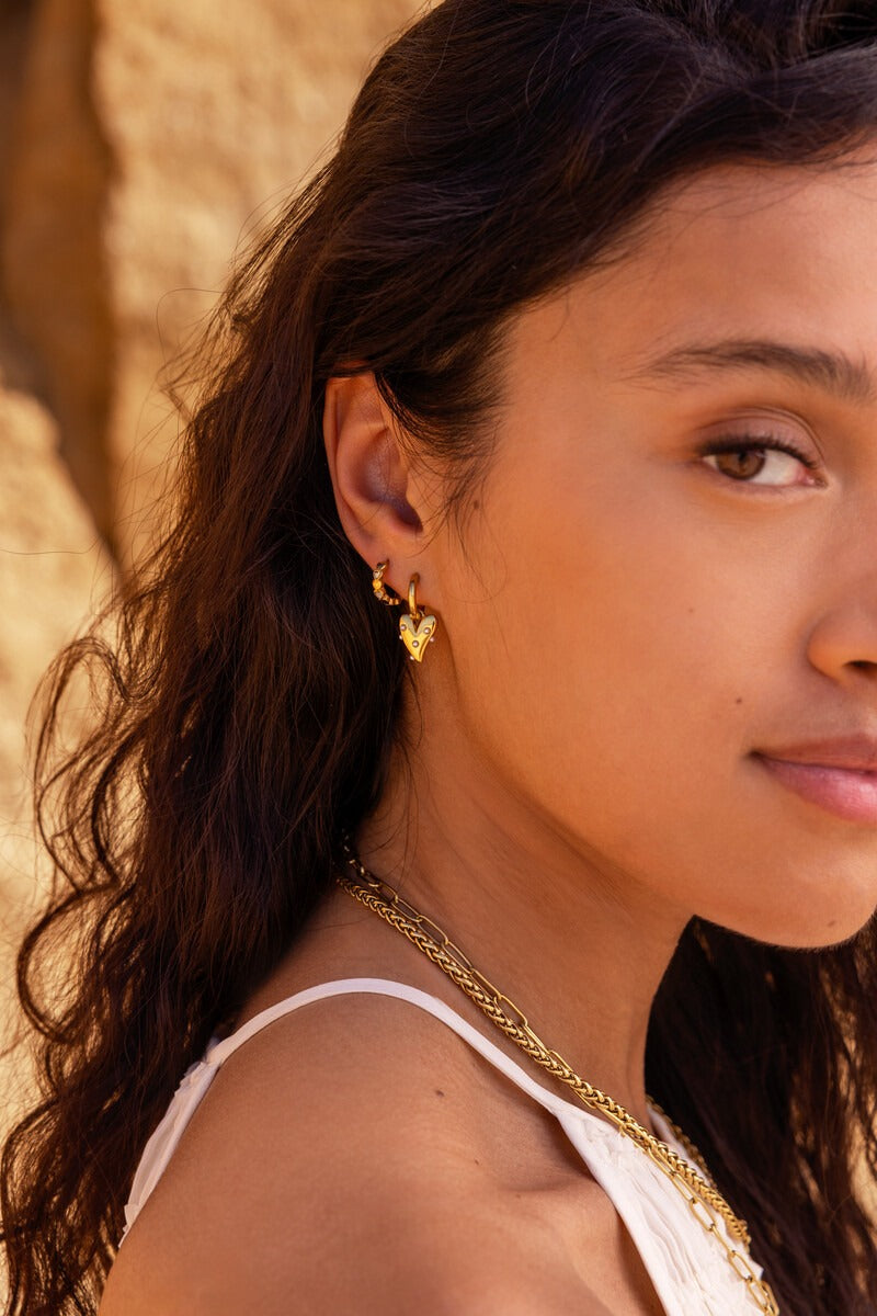My Jewellery Kleine Ohrringe mit Herz & Kunstperlen