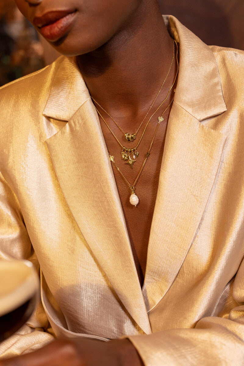 My Jewellery Midnight Kette mit Strassstein-Ringen gold