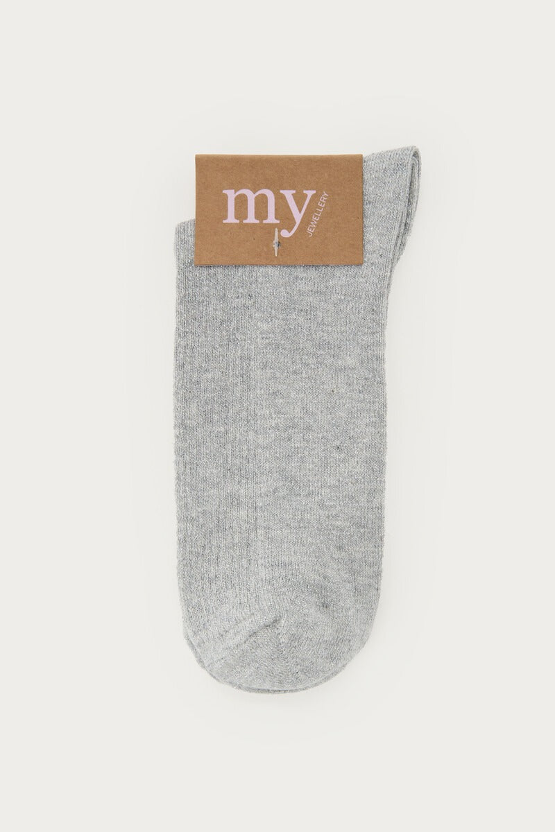 My Jewellery Silberfarbene Lurex-Socken mit Rüschen