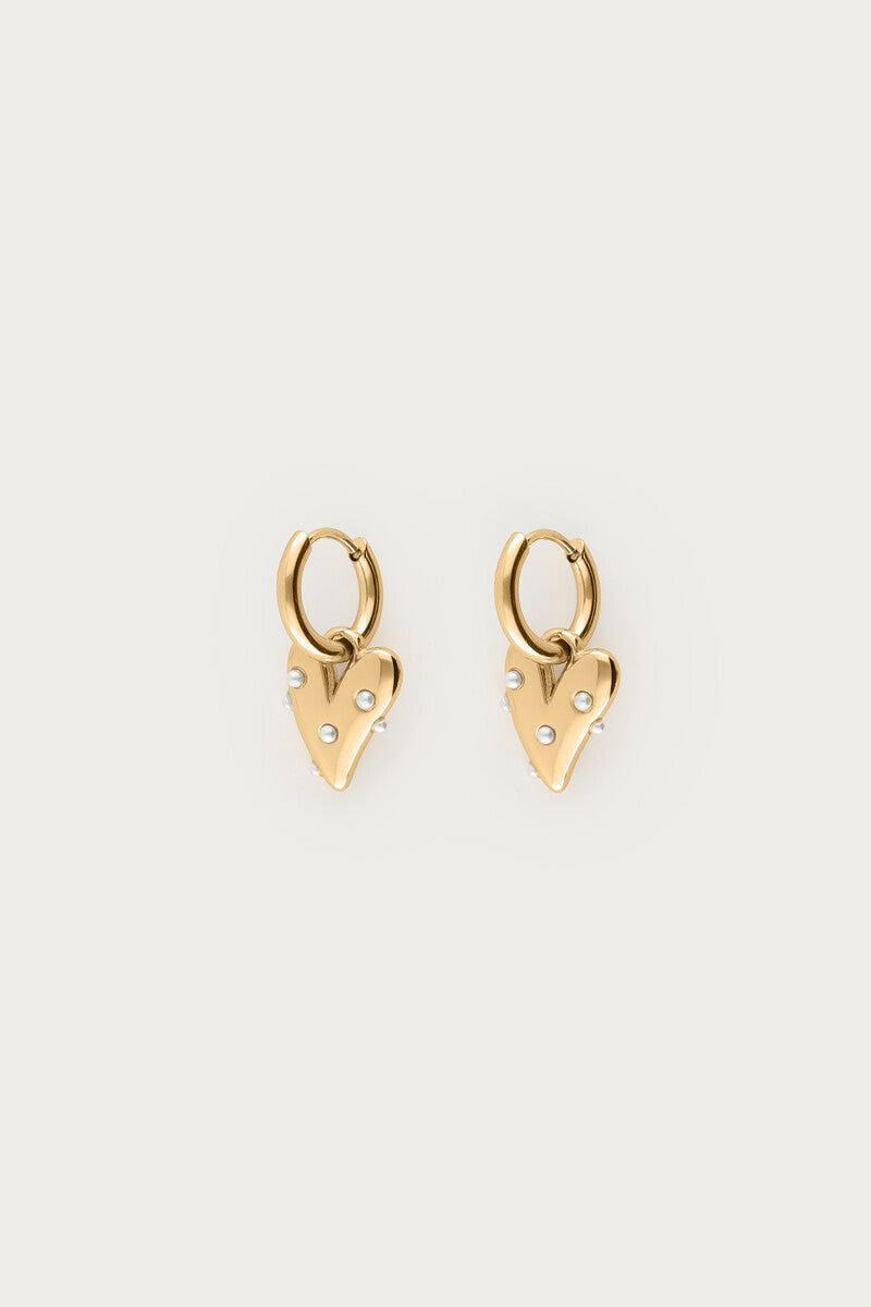 My Jewellery Kleine Ohrringe mit Herz & Kunstperlen