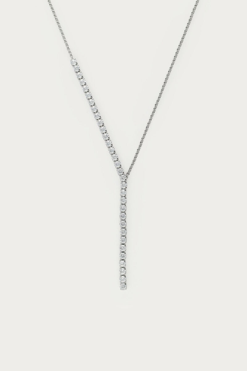 My Jewellery Tennis-Y-Kette mit Strasssteinen silber
