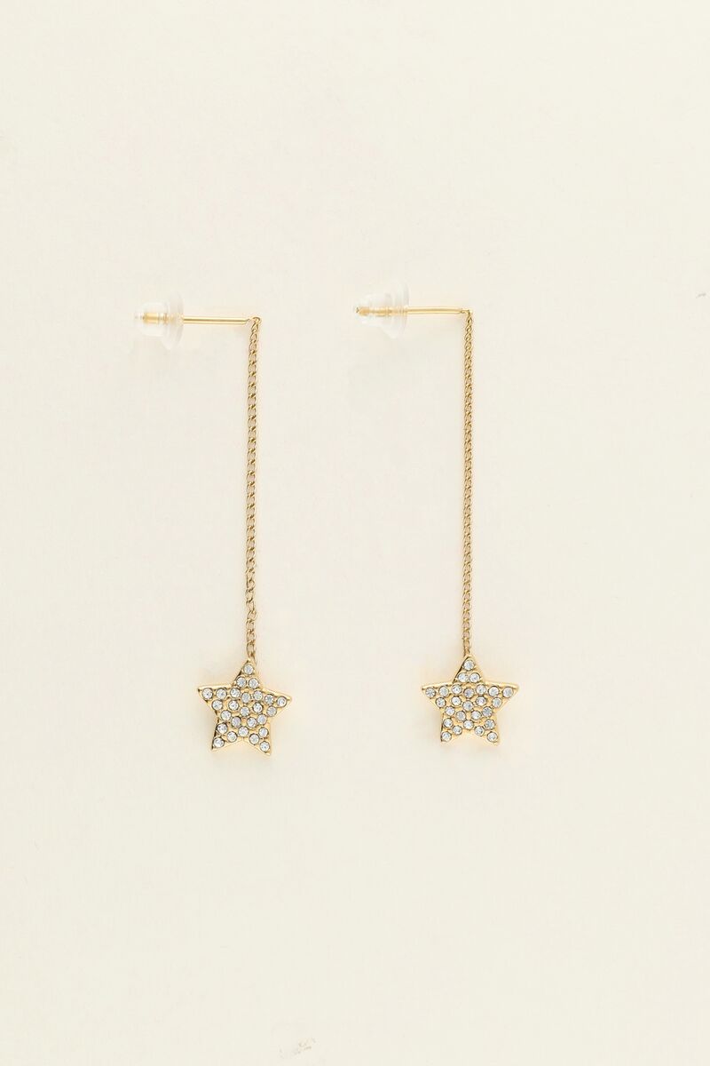 My Jewellery Universe Ohrhänger mit Stern und Strasssteinen gold