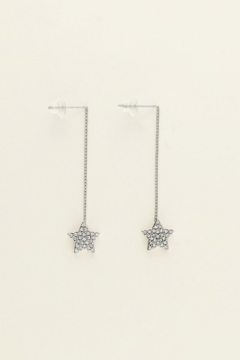 My Jewellery Universe Ohrhänger mit Stern und Strasssteinen silber