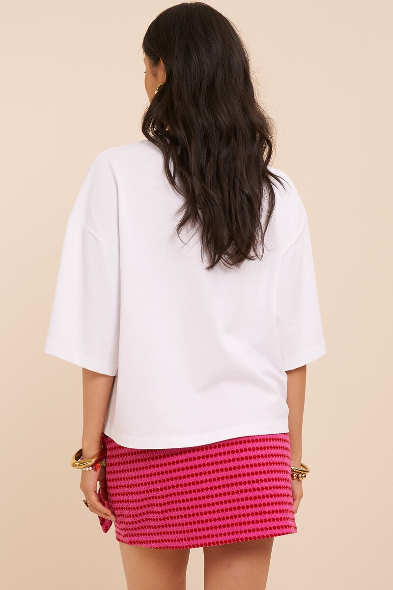 My Jewellery Weißes boxy T-Shirt 'Sotto il soleil'