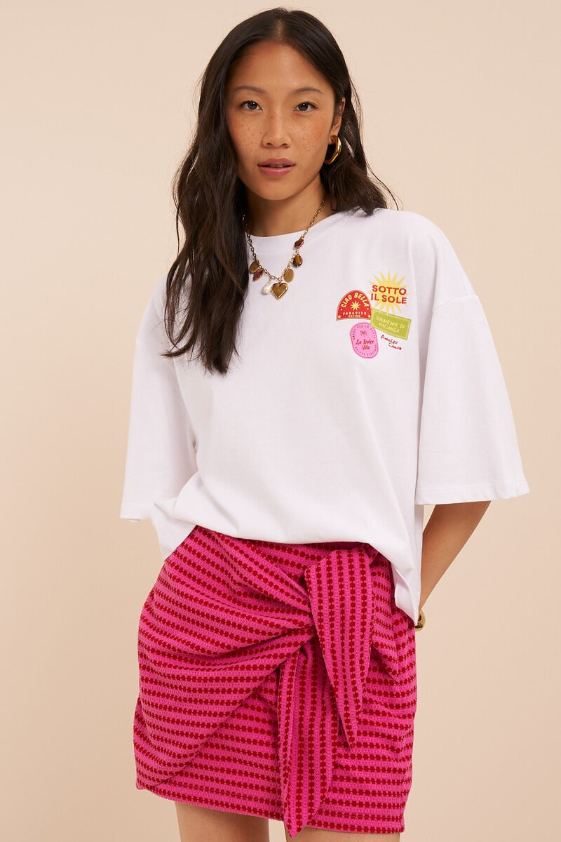 My Jewellery Weißes boxy T-Shirt 'Sotto il soleil'