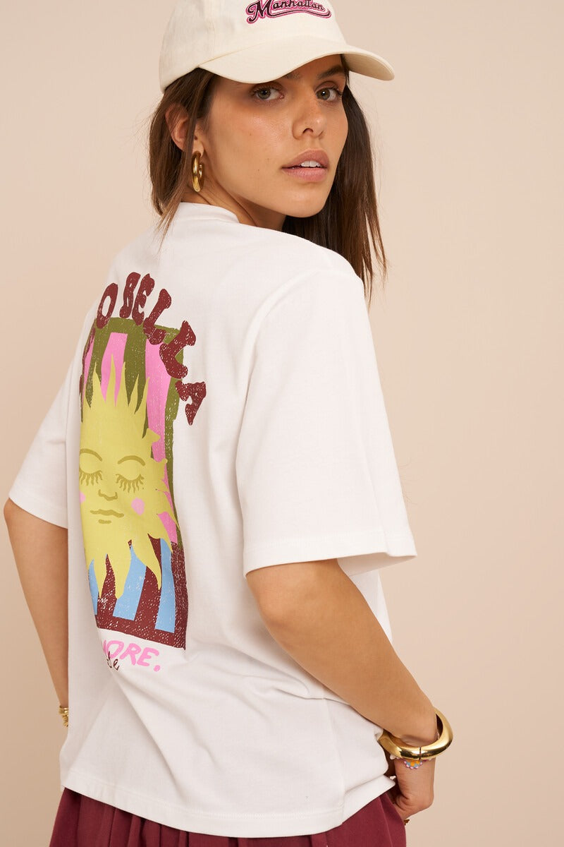 My Jewellery Weißes T-Shirt mit Sonne "Ciao Bella"