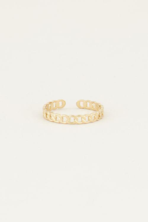 My Jewellery Ring mit flachen Kettengliedern gold