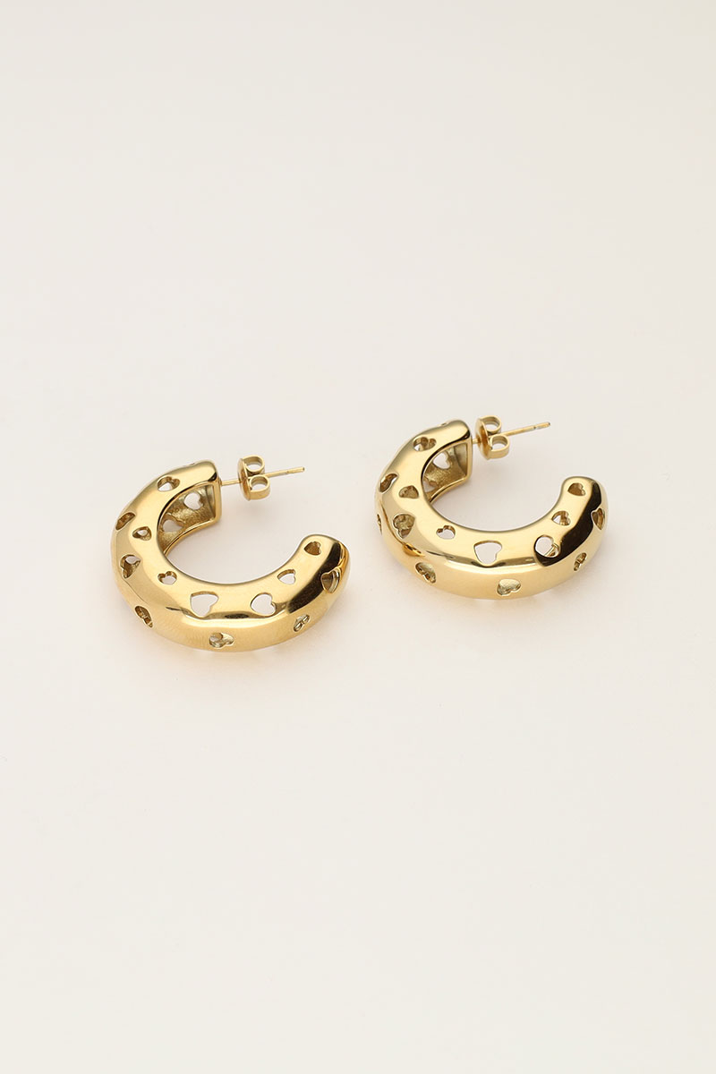 My Jewellery Bold Statement-Ohrringe mit offenen Herzen gold