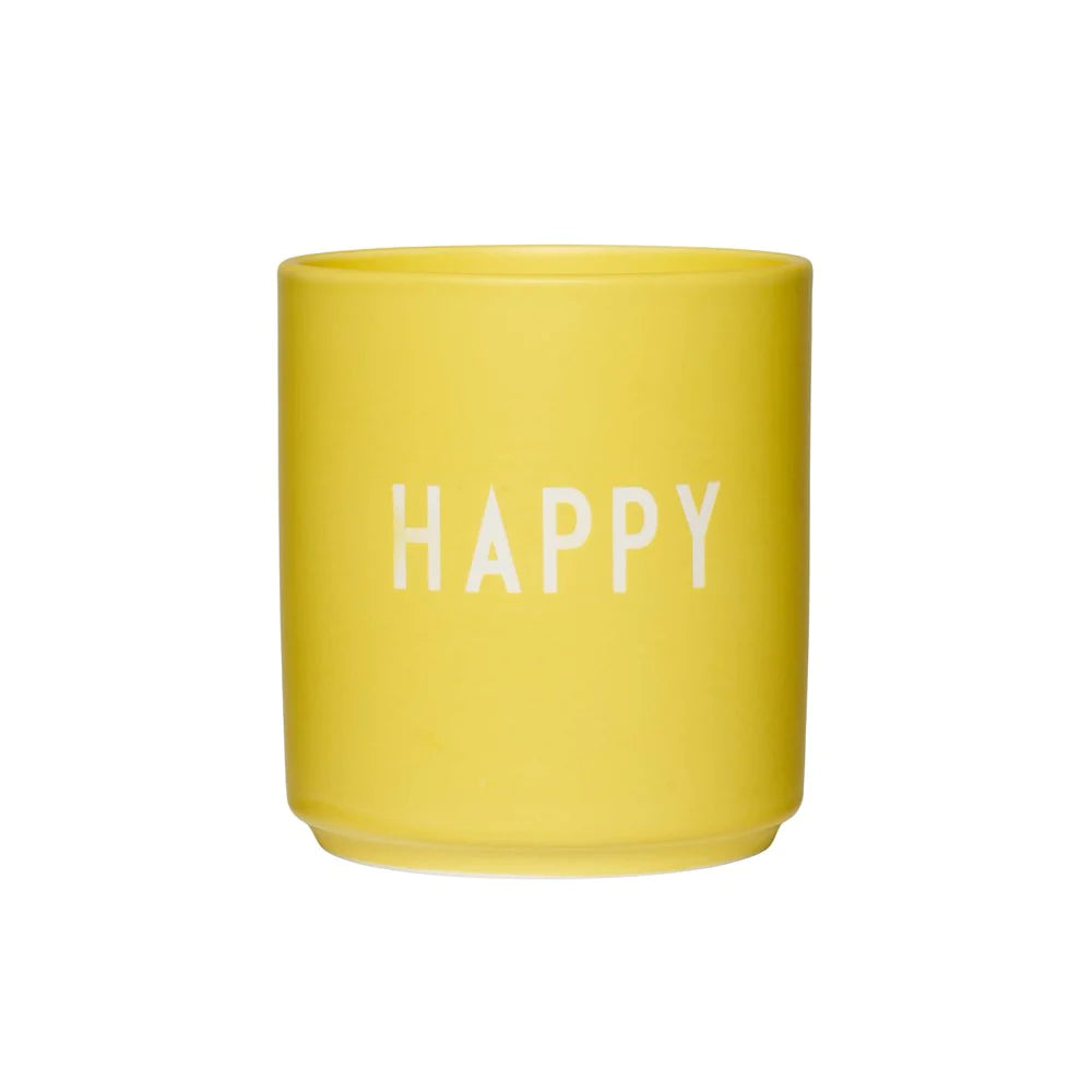 Design Letters Favorite Cup "Happy" gelb