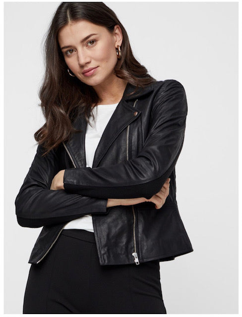 YAS Lederjacke Sophie schwarz