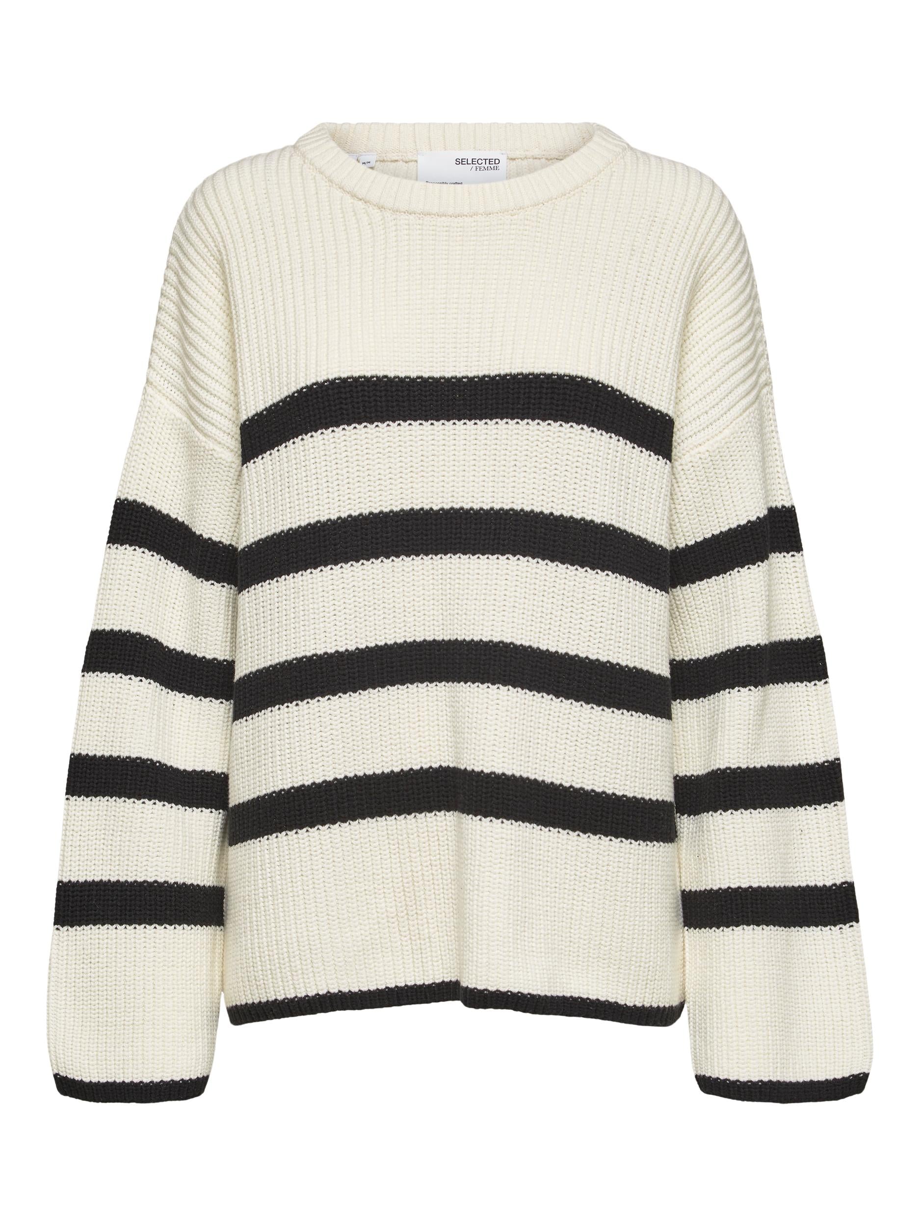 Selected Femme "Bloomie" Knit O-Neck weiss