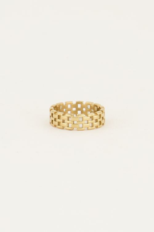 My Jewellery Breiter Ring mit Gliedern gold