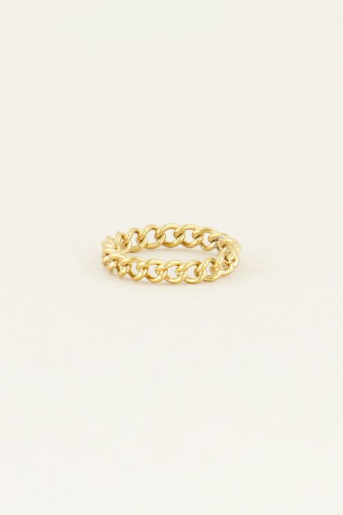 Ring mit kleinen Kettengliedern gold