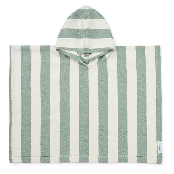 Liewood ROOMIE PONCHO Y/D STRIPE: PEPPERMINT/ CREME DE LA CREME