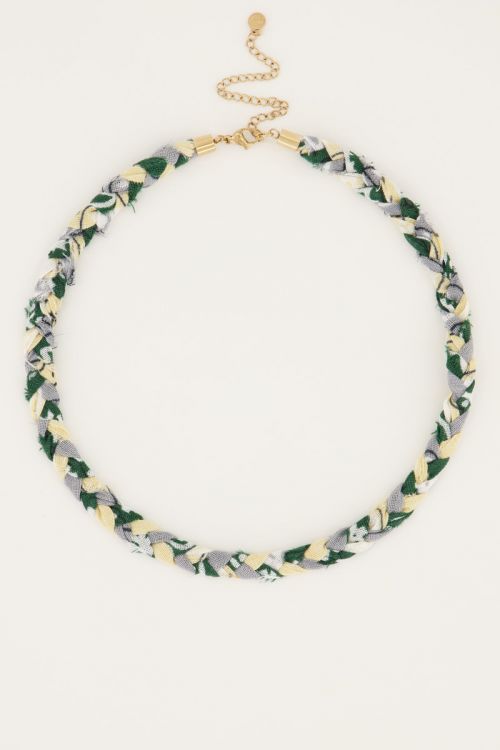 Mintgrüne, geflochtene Halskette